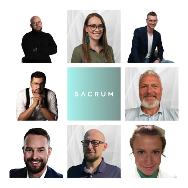 The SACRUM team — eight people, one team