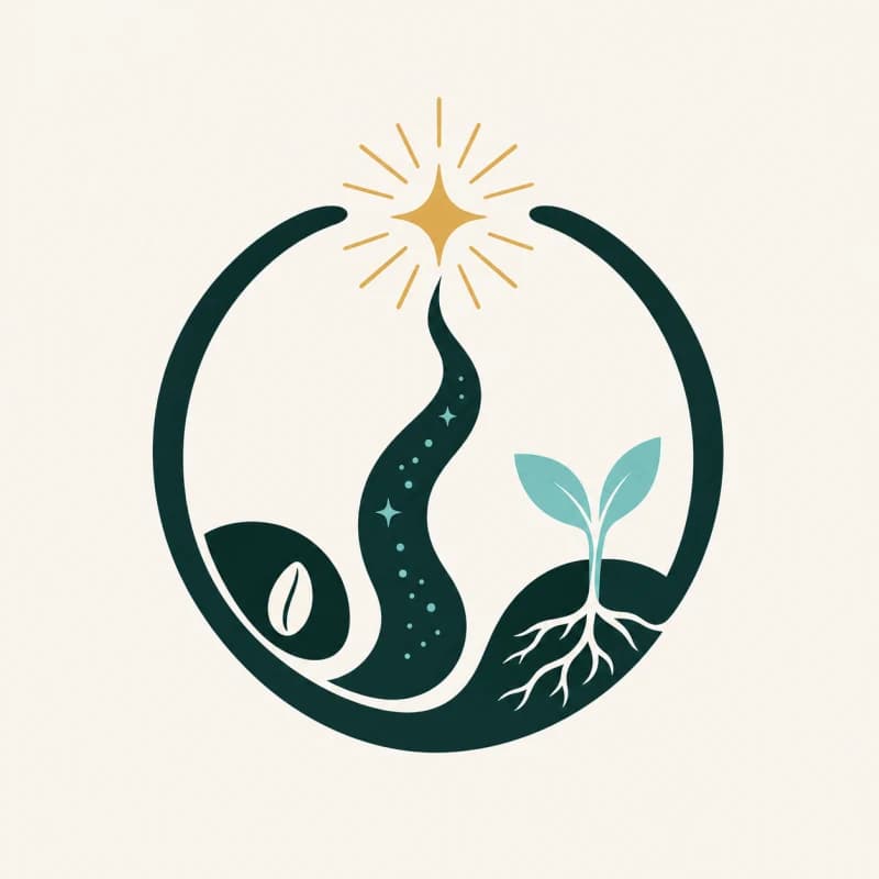 Psychedelic integration symbol — a path from seed to growth