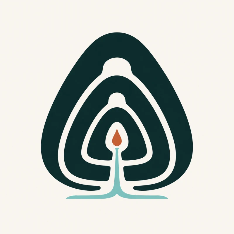 ISTDP symbol — three arcs and a flame, working with emotion here and now