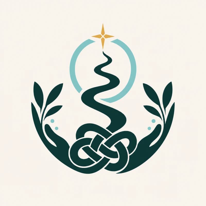 Addiction consultation symbol — an infinity knot with leaves