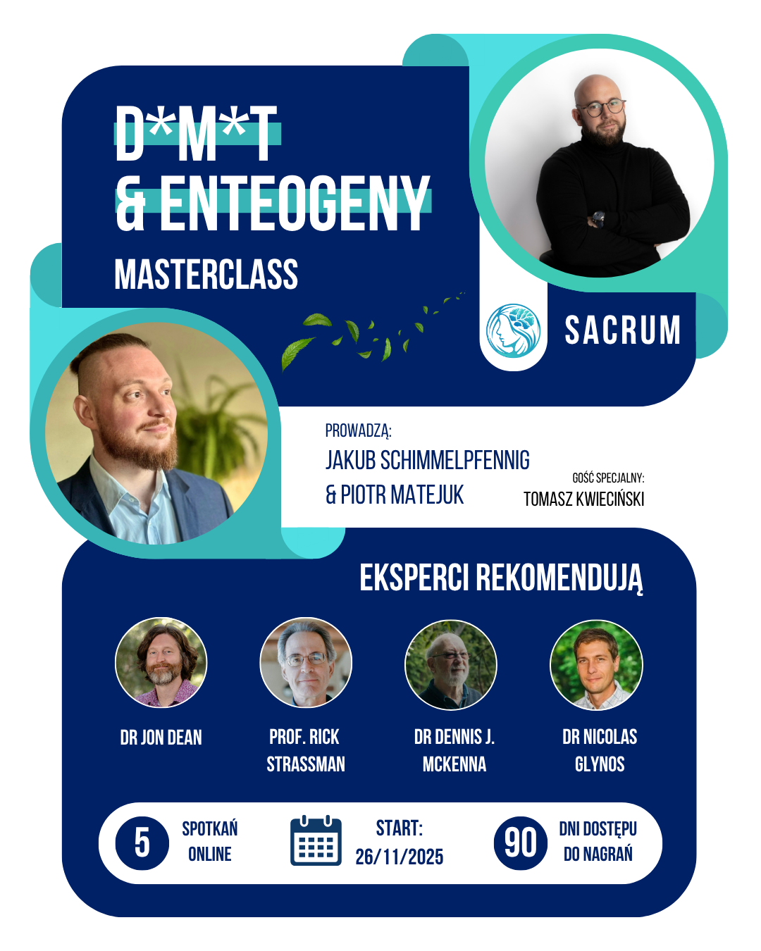 DMT & Enteogeny Masterclass — prowadzą Jakub Schimmelpfennig i Piotr Matejuk, gość specjalny Tomasz Kwieciński